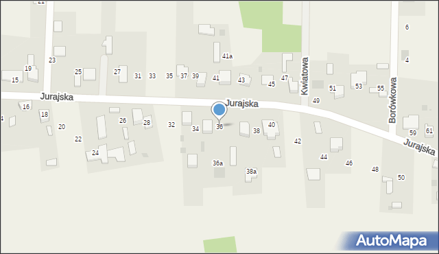 Jaskrów, Jurajska, 36, mapa Jaskrów