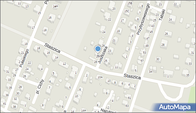 Jelenia Góra, Juszczaka Franciszka, 26A, mapa Jelenia Góra