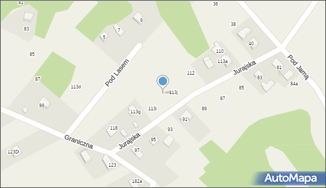 Jerzmanowice, Jurajska, 114, mapa Jerzmanowice