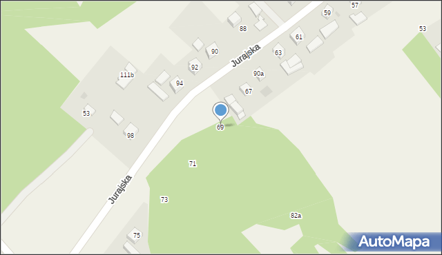 Jerzmanowice, Jurajska, 69, mapa Jerzmanowice
