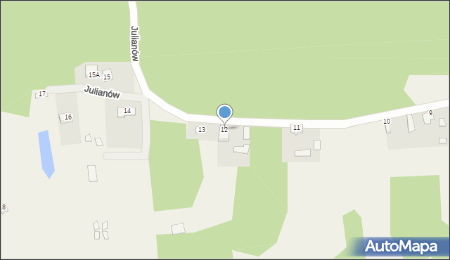 Julianów, Julianów, 12, mapa Julianów