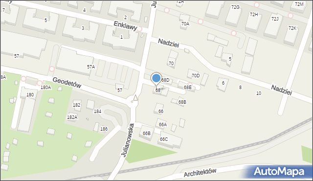 Julianów, Julianowska, 68c, mapa Julianów