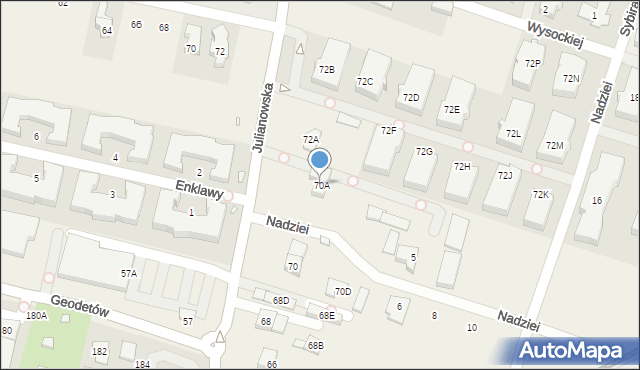 Julianów, Julianowska, 70A, mapa Julianów