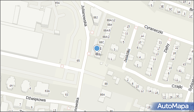 Julianów, Julianowska, 88H, mapa Julianów