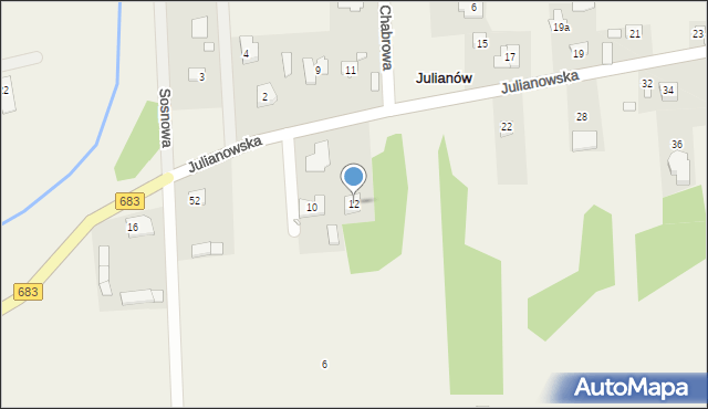 Julianów, Julianowska, 12, mapa Julianów