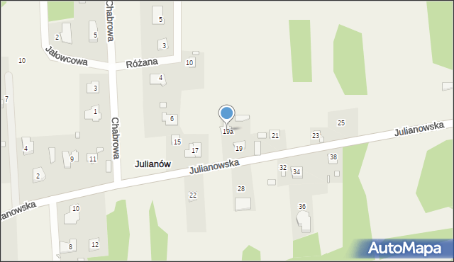 Julianów, Julianowska, 19a, mapa Julianów