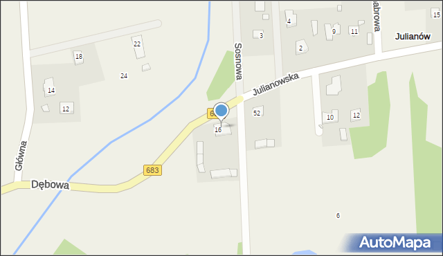 Julianów, Julianowska, 2, mapa Julianów