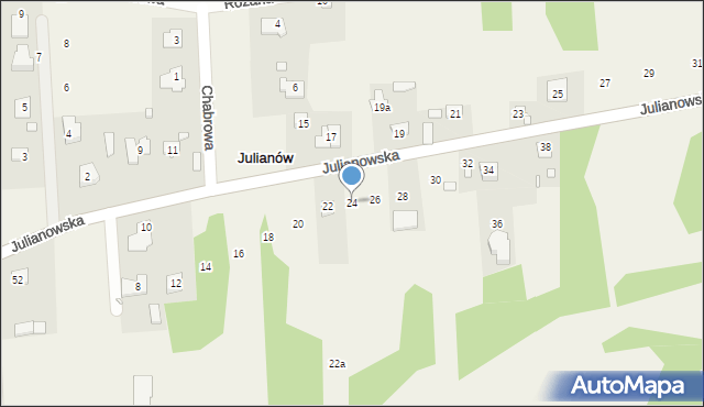 Julianów, Julianowska, 24, mapa Julianów