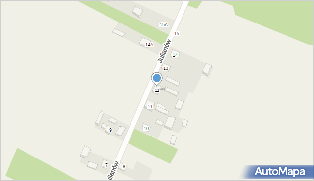Julianów, Julianów, 12, mapa Julianów
