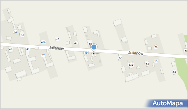 Julianów, Julianów, 51, mapa Julianów