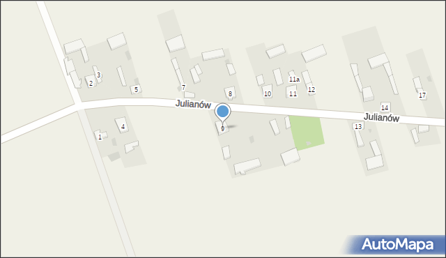 Julianów, Julianów, 9, mapa Julianów