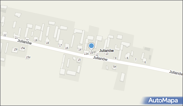 Julianów, Julianów, 13, mapa Julianów