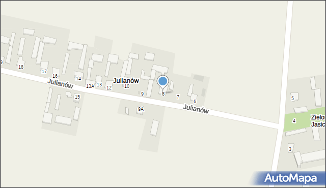 Julianów, Julianów, 8, mapa Julianów