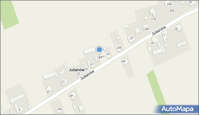 Julianów, Julianów, 13A, mapa Julianów