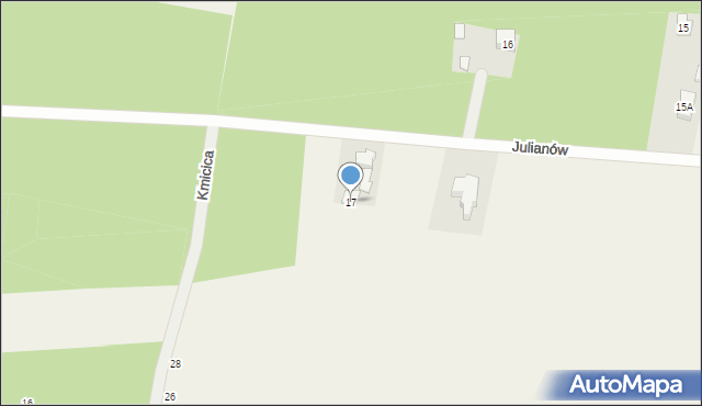 Julianów, Julianów, 17, mapa Julianów