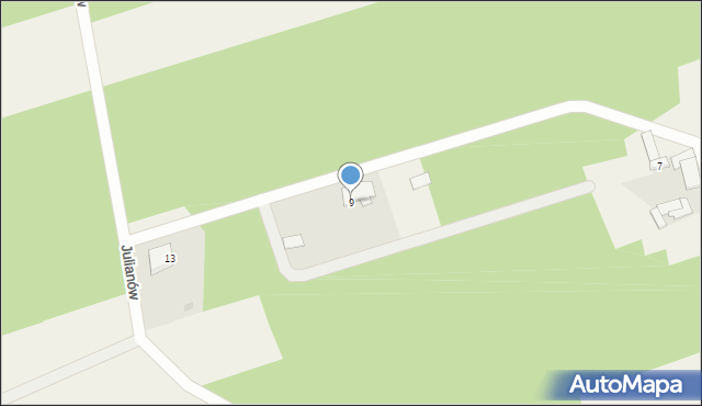 Julianów, Julianów, 9, mapa Julianów