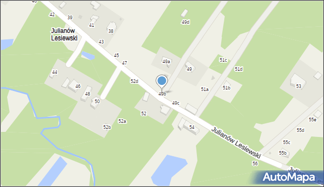 Julianów Lesiewski, Julianów Lesiewski, 49b, mapa Julianów Lesiewski