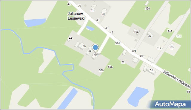 Julianów Lesiewski, Julianów Lesiewski, 50, mapa Julianów Lesiewski