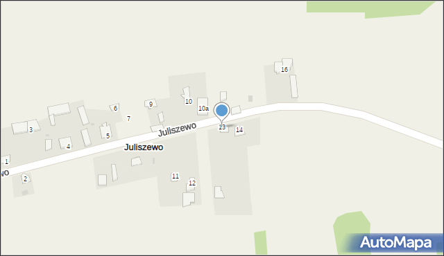 Juliszewo, Juliszewo, 13, mapa Juliszewo