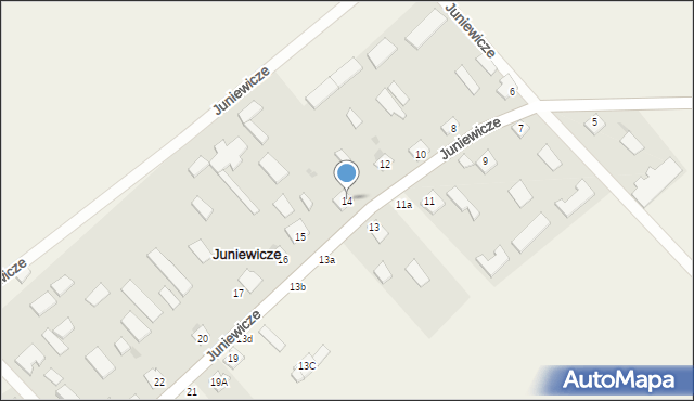 Juniewicze, Juniewicze, 14, mapa Juniewicze