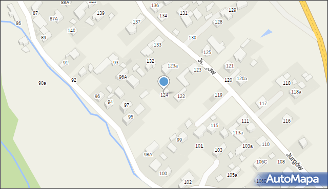 Jurgów, Jurgów, 124, mapa Jurgów