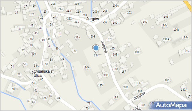 Jurgów, Jurgów, 13n, mapa Jurgów