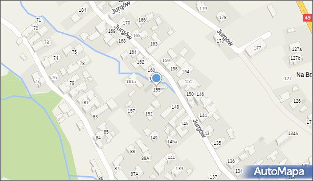 Jurgów, Jurgów, 156, mapa Jurgów