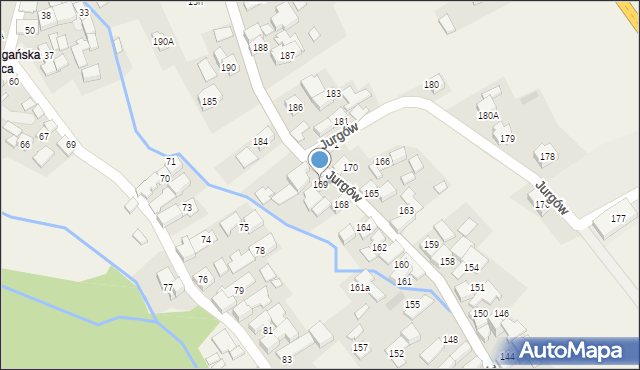 Jurgów, Jurgów, 169, mapa Jurgów