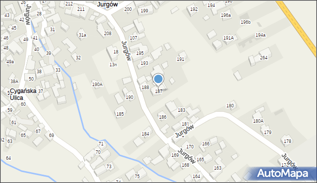 Jurgów, Jurgów, 187, mapa Jurgów