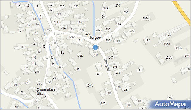 Jurgów, Jurgów, 208, mapa Jurgów