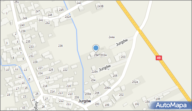 Jurgów, Jurgów, 234, mapa Jurgów