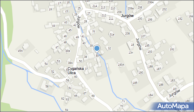 Jurgów, Jurgów, 33, mapa Jurgów