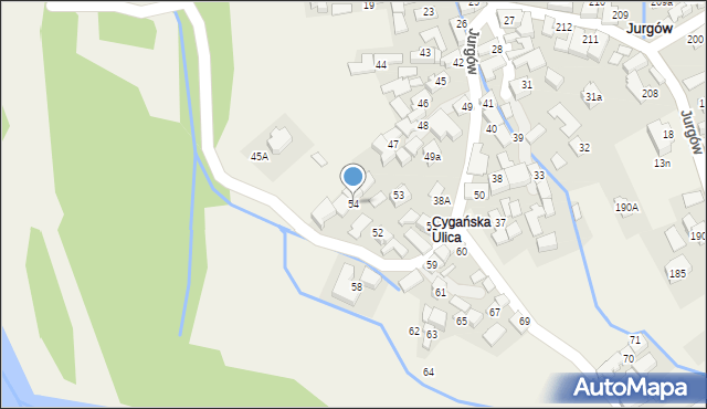 Jurgów, Jurgów, 54, mapa Jurgów