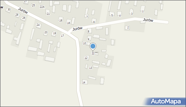 Jurów, Jurów, 11, mapa Jurów