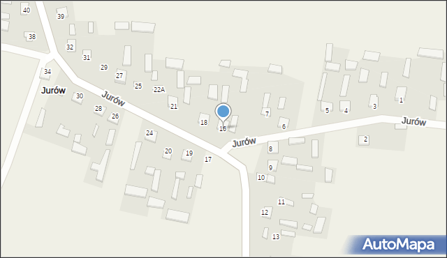 Jurów, Jurów, 16, mapa Jurów