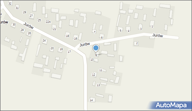 Jurów, Jurów, 9, mapa Jurów
