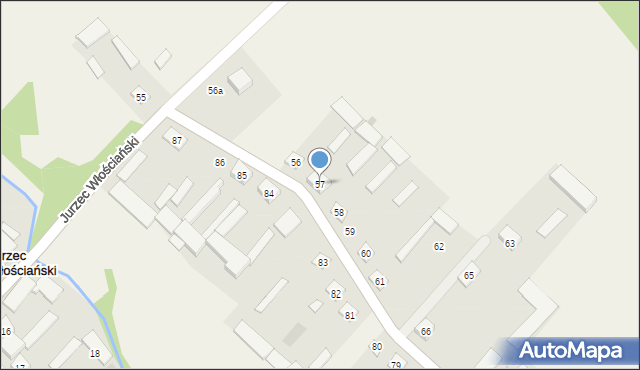 Jurzec Włościański, Jurzec Włościański, 57, mapa Jurzec Włościański