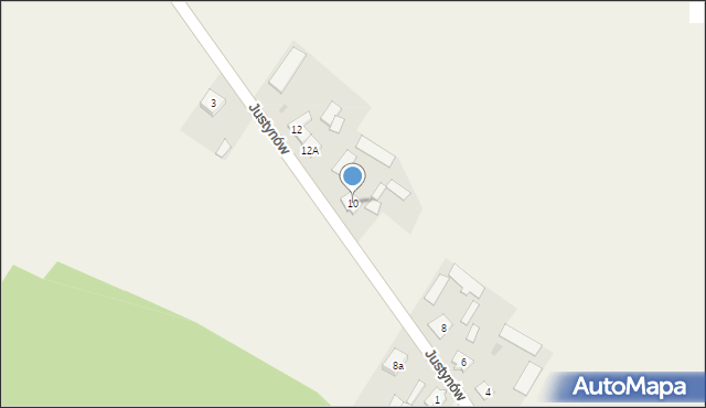 Justynów, Justynów, 10, mapa Justynów