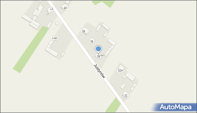 Justynów, Justynów, 34, mapa Justynów