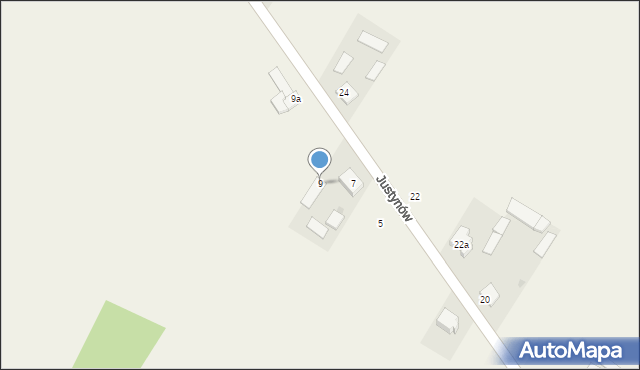 Justynów, Justynów, 9, mapa Justynów