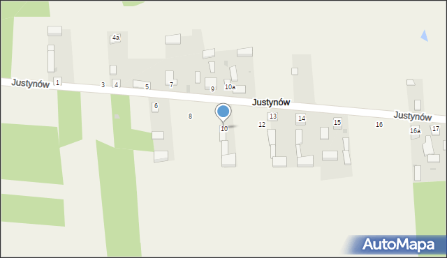 Justynów, Justynów, 10, mapa Justynów