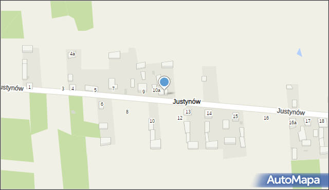 Justynów, Justynów, 11, mapa Justynów