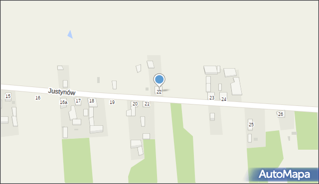 Justynów, Justynów, 22, mapa Justynów
