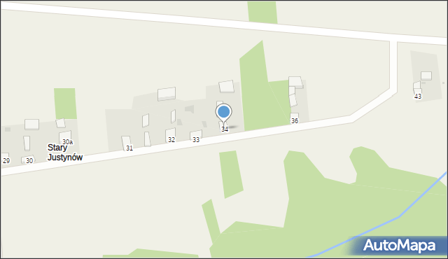 Justynów, Justynów, 34, mapa Justynów