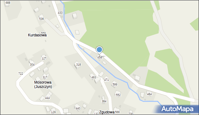 Juszczyn, Juszczyn, 434, mapa Juszczyn