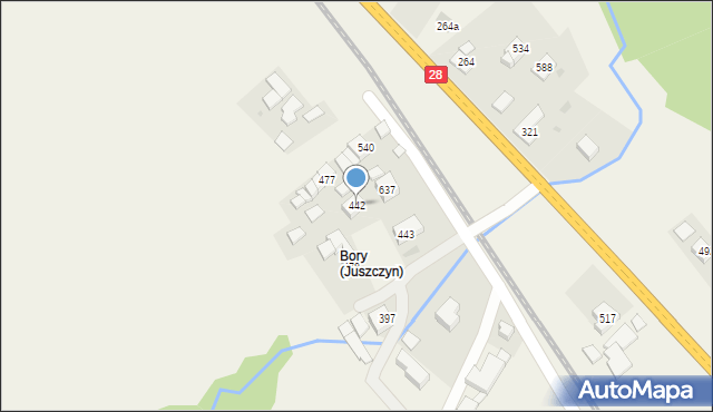 Juszczyn, Juszczyn, 442, mapa Juszczyn
