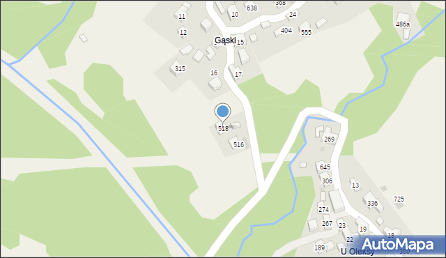 Juszczyn, Juszczyn, 518, mapa Juszczyn