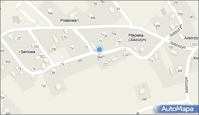 Juszczyn, Juszczyn, 694, mapa Juszczyn