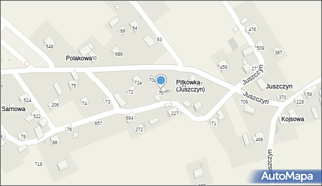 Juszczyn, Juszczyn, 70, mapa Juszczyn