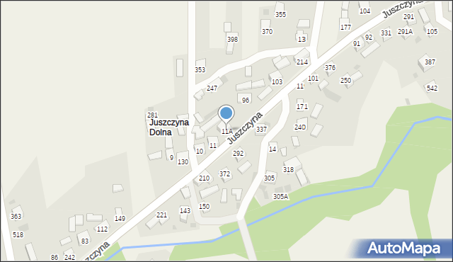 Juszczyna, Juszczyna, 11A, mapa Juszczyna